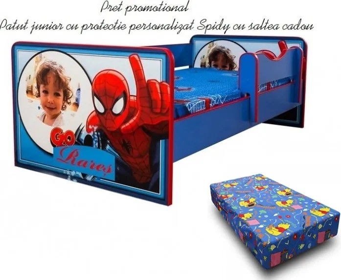 Pat junior personalizat Spidy cu saltea cadou