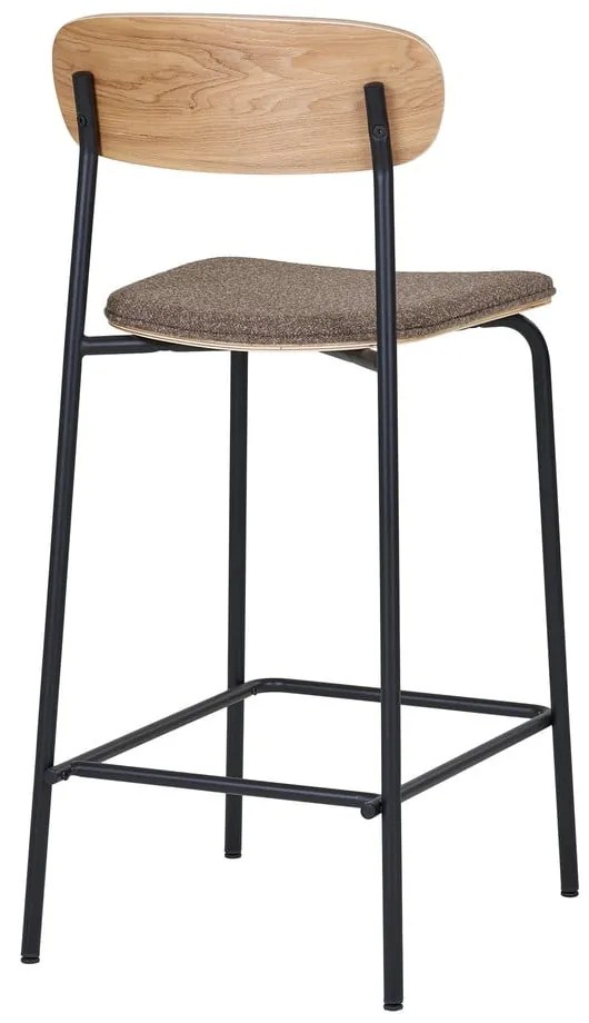 Scaun de bar negru/maro stivuibil cu aspect de lemn de frasin (înălțime șezut 66 cm) Estepona – House Nordic
