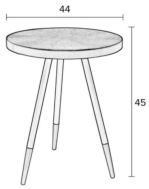 Masuta de cafea rotunda nuc Side Table Denise | WHITE LABEL LIVING