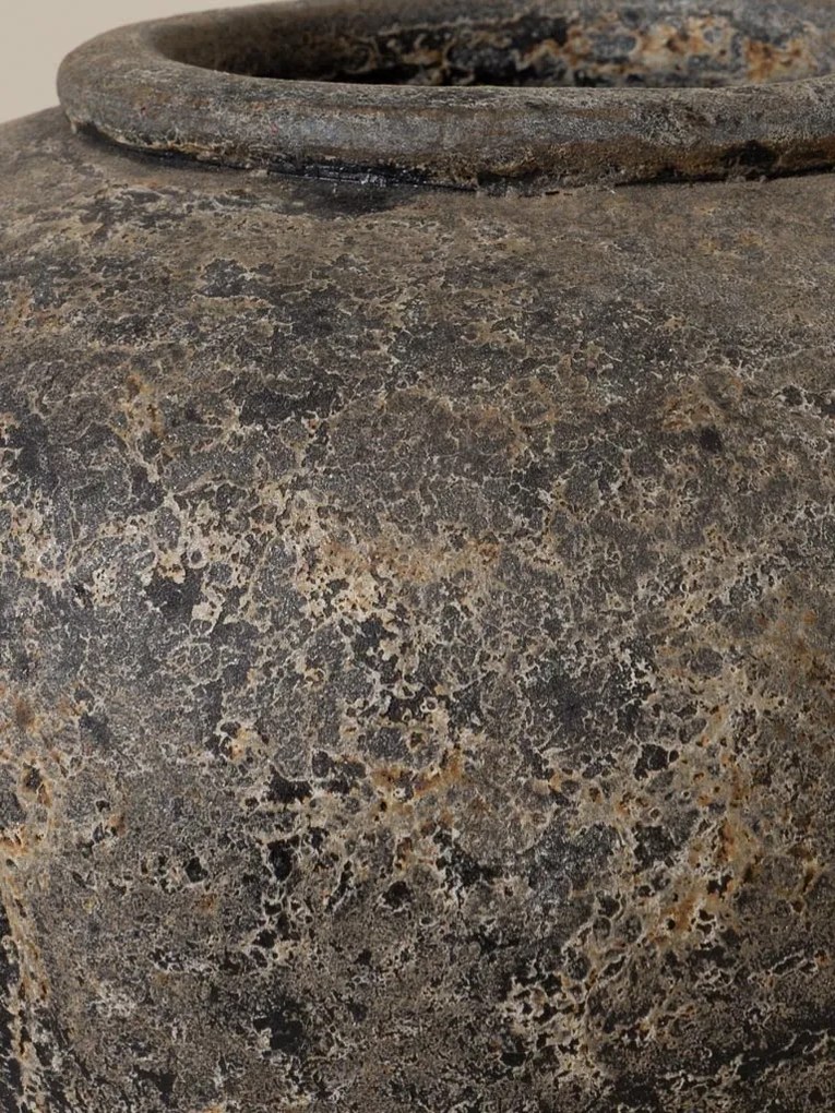 Vas decorativ din teracotta cu finisaj antichizat , H26cm , "Patina"