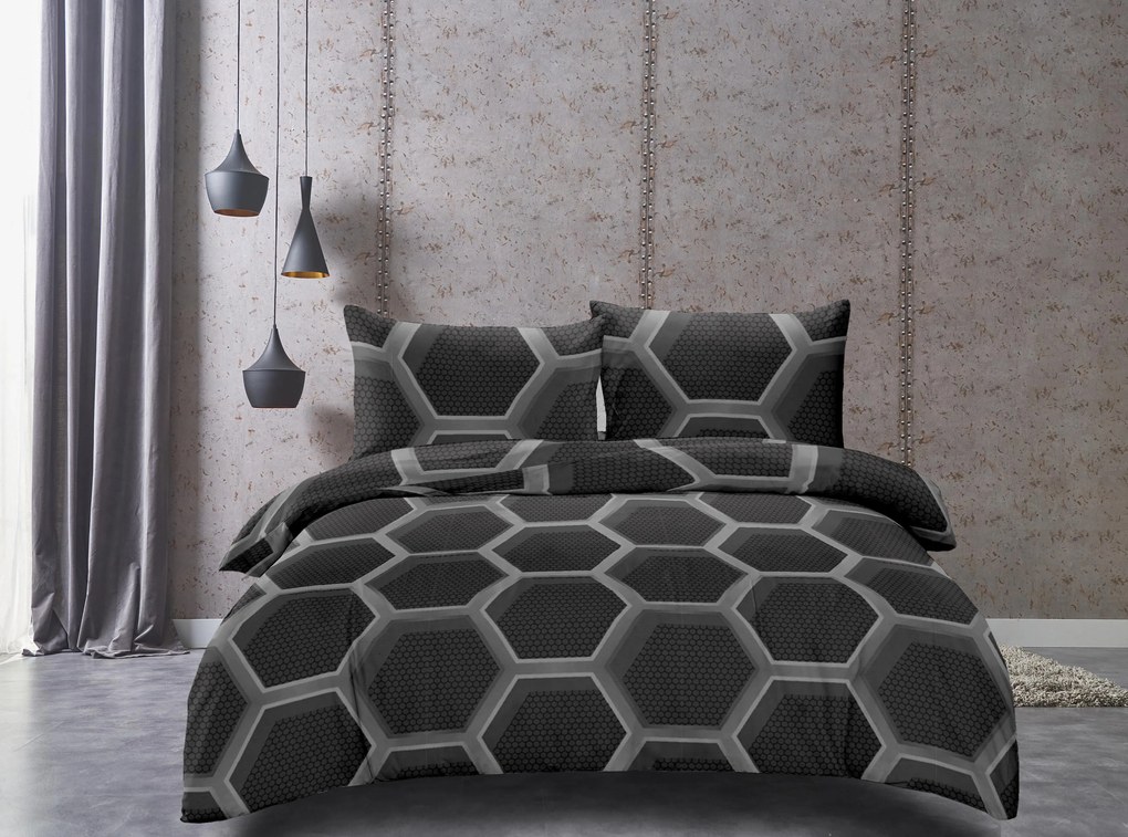 Lenjerie de pat din microfibra Culoare negru, ZORINO