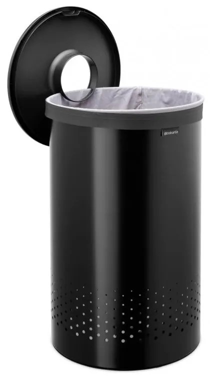Coș de rufe negru mat din metal 60 l – Brabantia