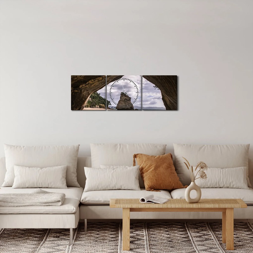 Tablou din peșteră, Noua Zeelanda (cu ceas) (90x30 cm)