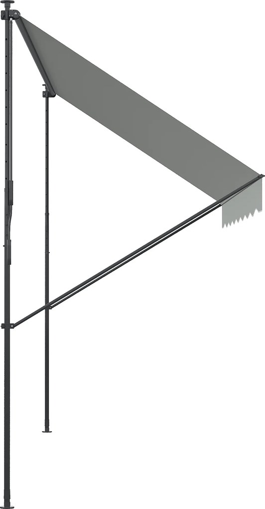 Outsunny Copertină Manuală Retractabilă 300x175x210-310 cm Reglabilă cu Manivelă Protecție Solară UV40+ pentru Balcon Terasă Crem | Aosom Romania