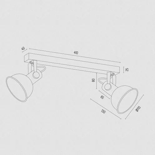 Aplica de perete / tavan cu 2 spoturi directionabile design modern Lenora negru