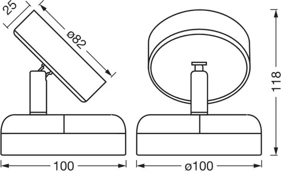 Osram - Lampă de perete LED reîncărcabilă reglabilă NIGHTLUX LED/1,8W/5V neagră
