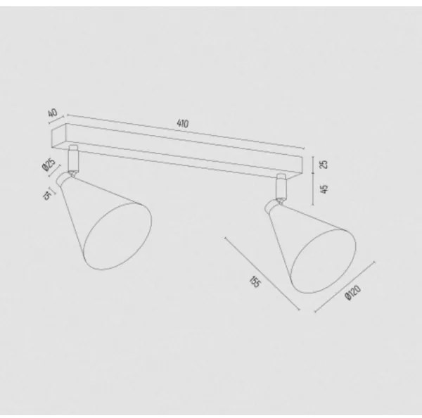 Spot LUCINDA 2xE14/7W/230V negru/auriu Argon 7147
