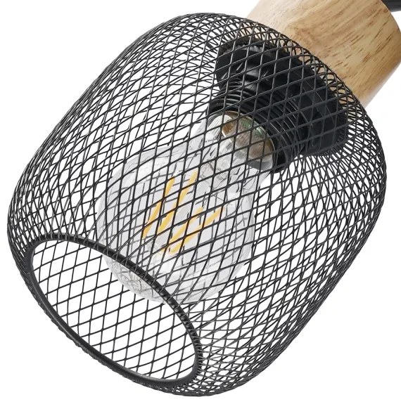 Brilagi - Aplică spot de perete BASKLITE 1xE27/15W/230V lemn de cauciuc/negru