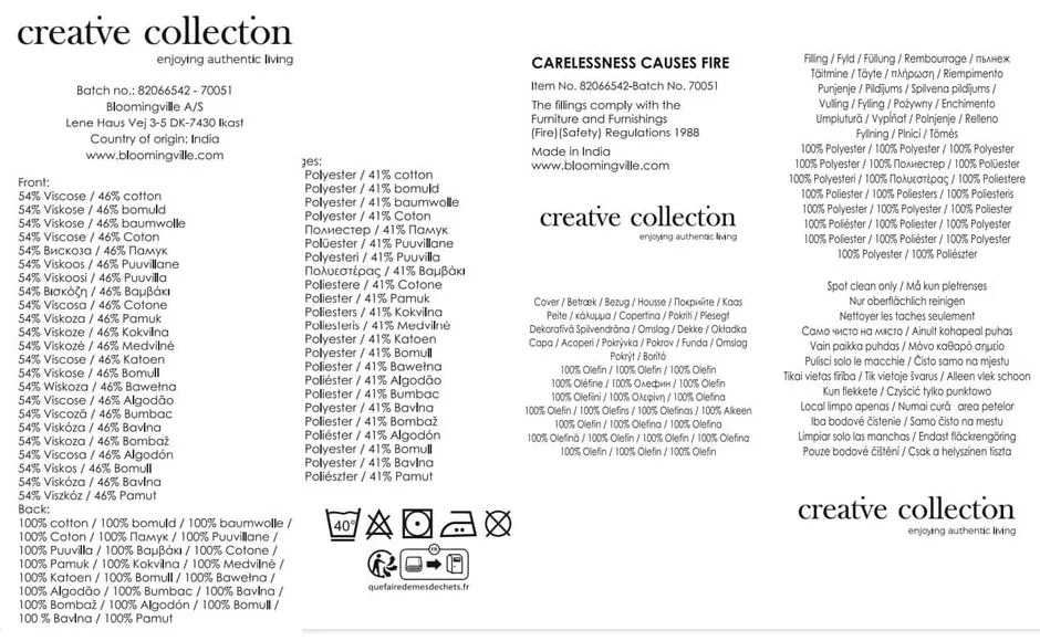 Pernă decorativă din amestec de bumbac 50x50 cm Asu – Bloomingville