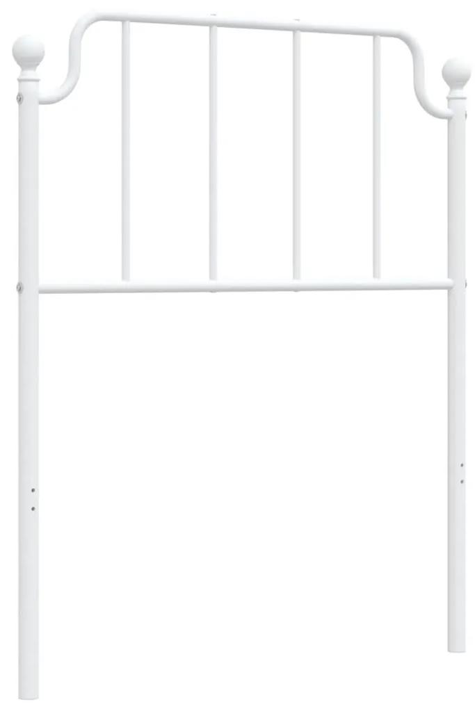 373962 vidaXL Tăblie de pat metalică, alb, 75 cm
