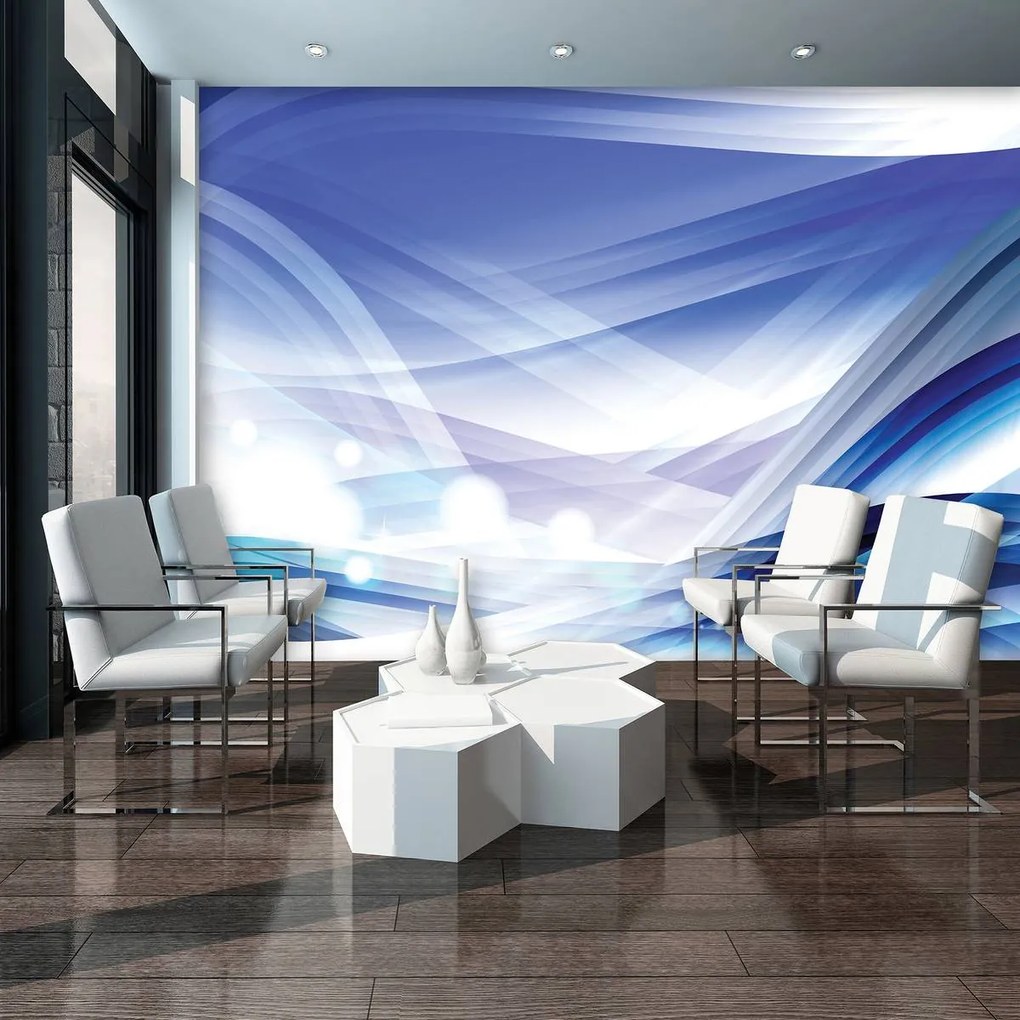 Fototapet - Valuri abstracte albastre (254x184 cm)