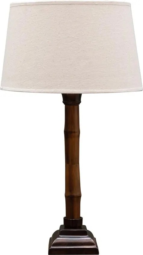 Lampa de masa, din lemn de bambus, cu abajur din in, Henonis