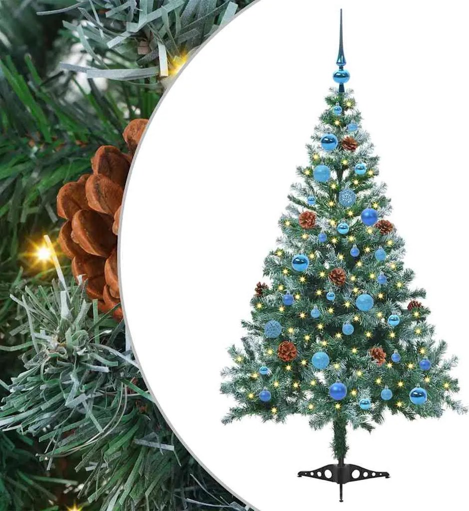 vidaXL Brad de Crăciun artificial cu 150 LED Verde 150 cm PVC și Oțel