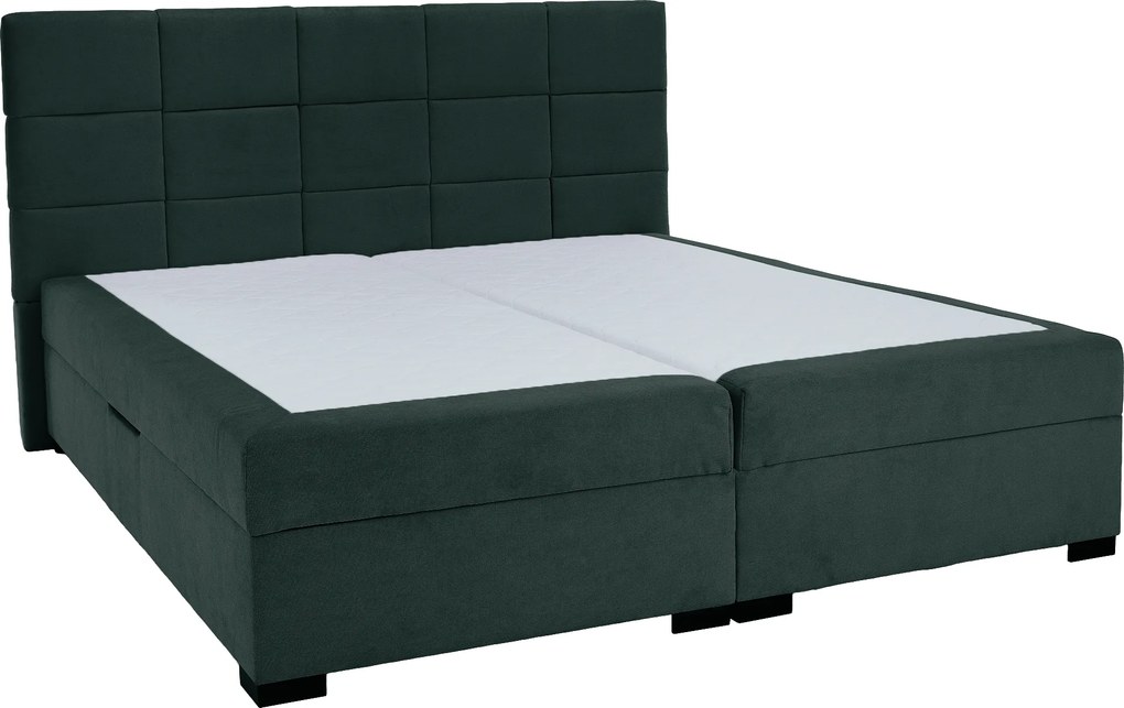 Pat boxspring, 200x200, verde, APRIL