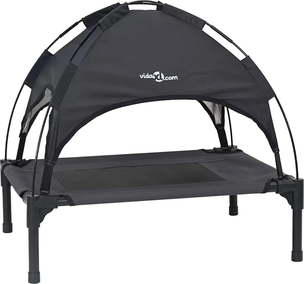 vidaXL Pat pentru câini Manual Negru 62 x 48 x 61 cm Oțel