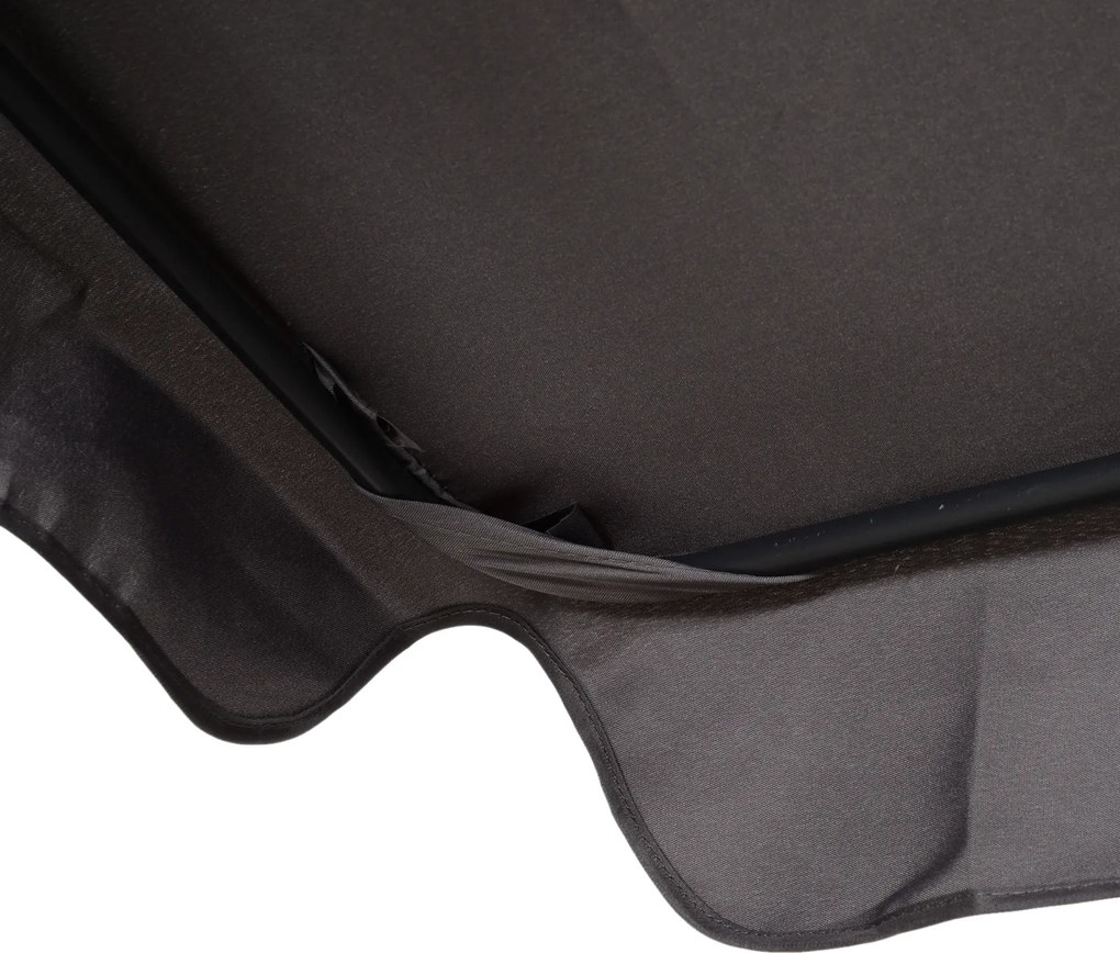 Outsunny Balansoar Hollywood, Balansoar de Grădină cu Baldachin, Acoperiș Reglabil, Negru + Maro + Gri | Aosom Romania