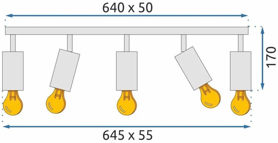 Plafonieră modernă cu spoturi luminoase 6