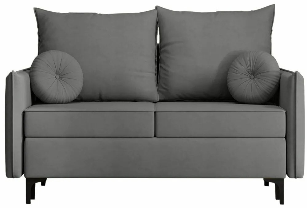 Canapea extensibilă Clovis 110Cutie de pat, Gri, 101x145x96cm, 74 kg, Picioare: Metal, Lemn: Pin