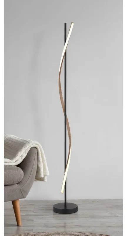 Lampadar LED aluminiu cu efect de lemn WATKINS