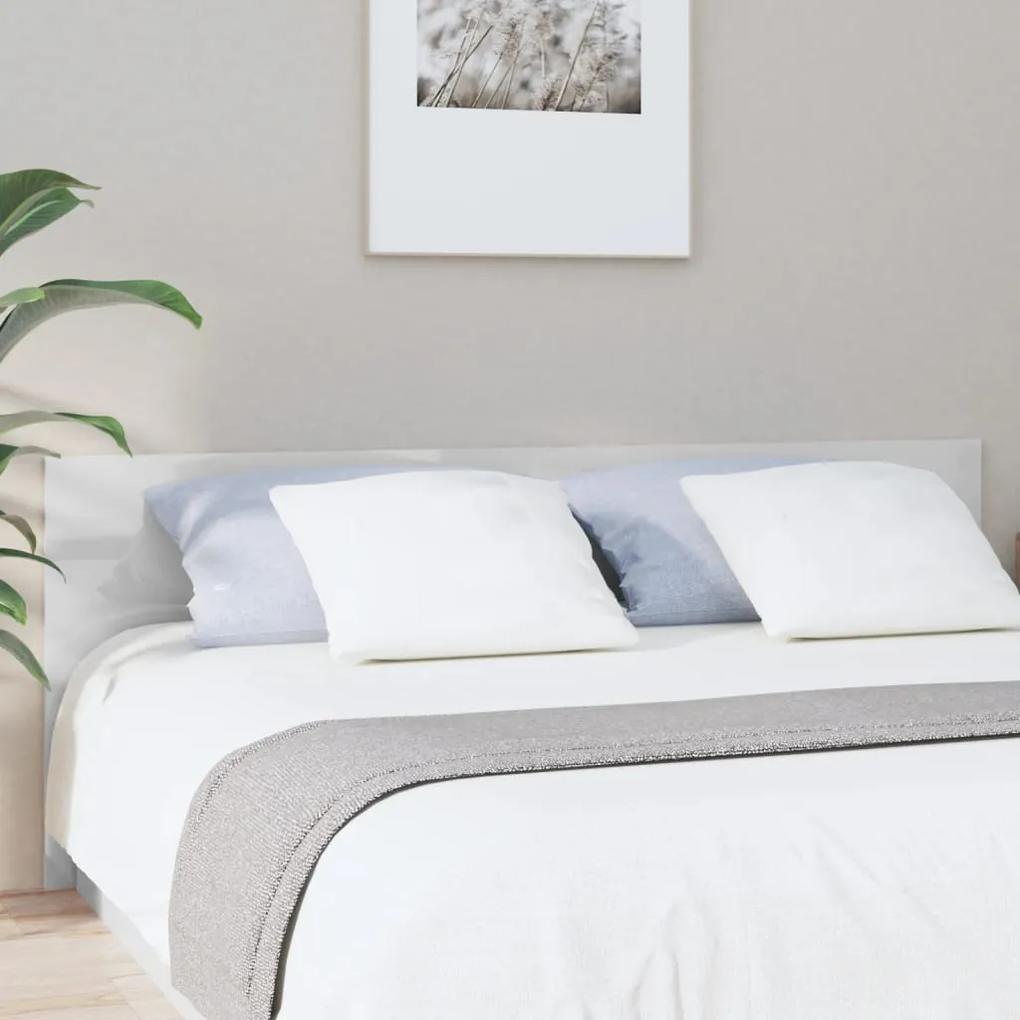 811049 vidaXL Tăblie de pat,alb extralucios, 200x1,5x80 cm, lemn prelucrat