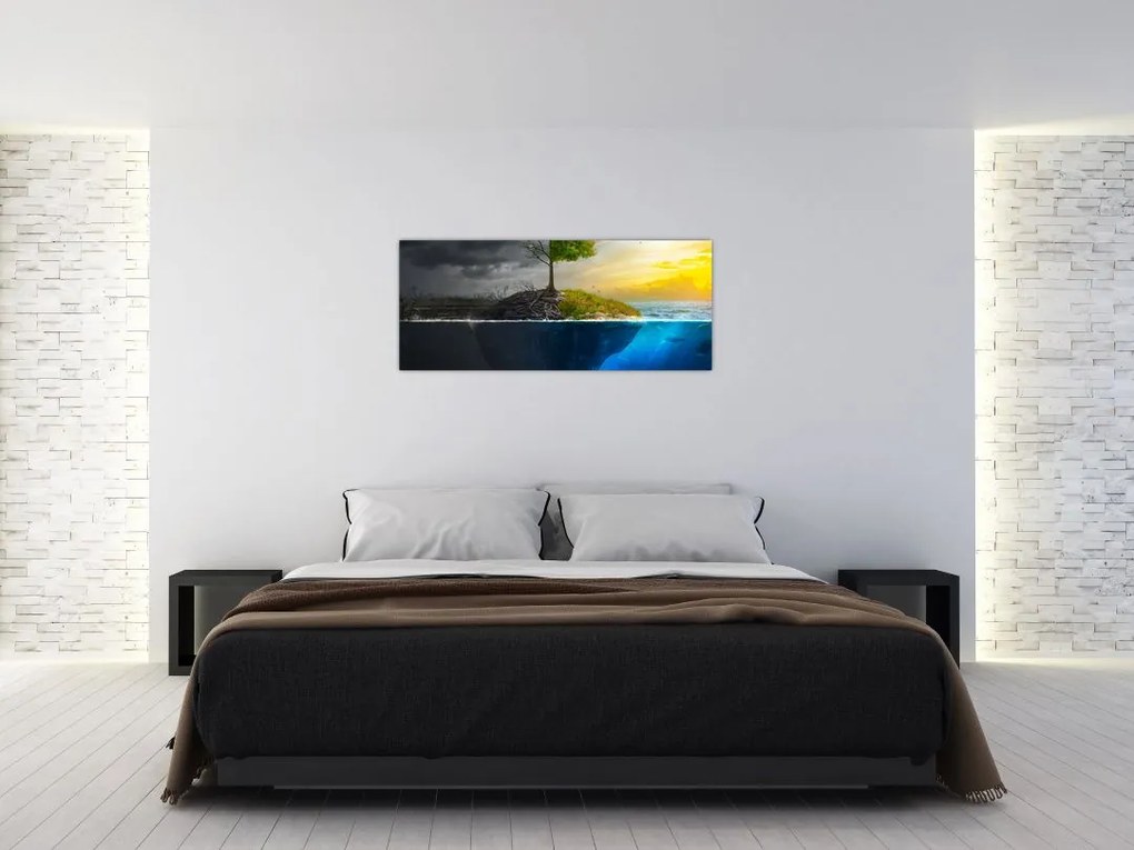 Tablou reprezentând două părți (120x50 cm)