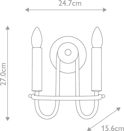 Kichler KL-CAPITOL-HILL2-PNBR - Aplică de perete CAPITOL HILL 2xE14/40W/230V, auriu