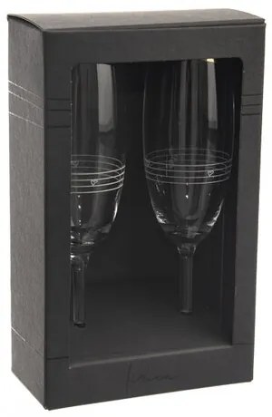 Set de 2 pahare de vin spumant Orion Hearts, 0,22l