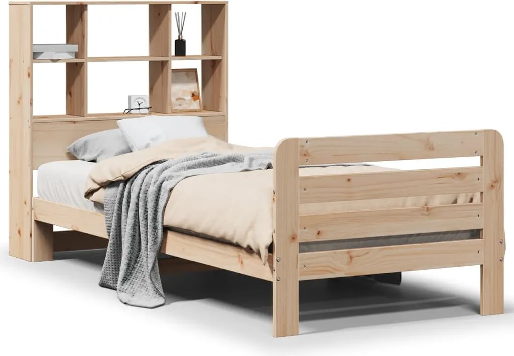 vidaXL Cadru de pat fără saltea, 90x200 cm, lemn masiv pin