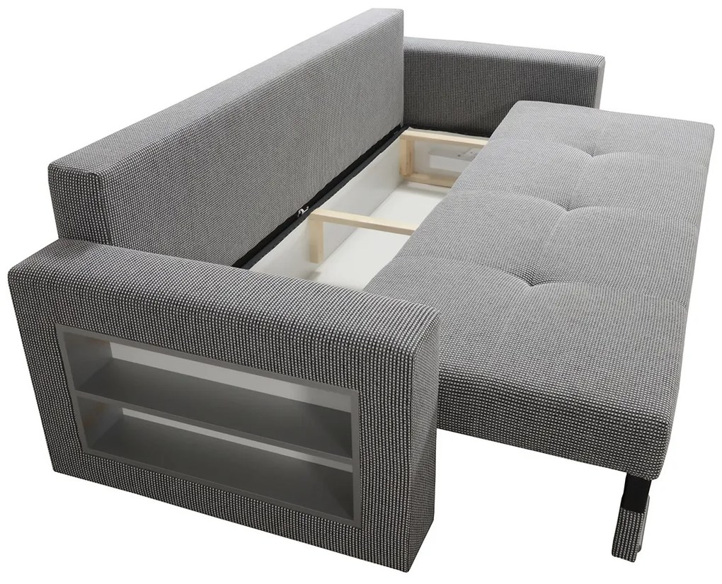Canapea extensibilă Carona (Gri + Negru) (cu sp. depozitare). Promo -17%. 1105427