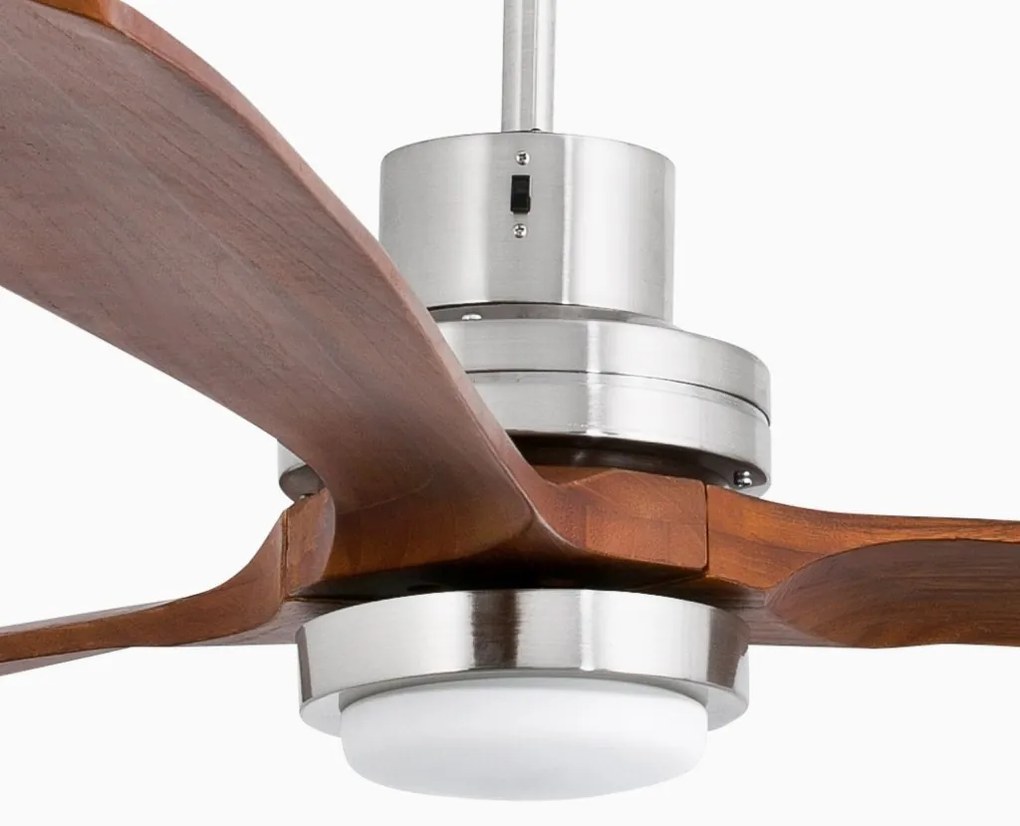 Ventilator de tavan cu telecomanda LANTAU XL nickel/lemn maro