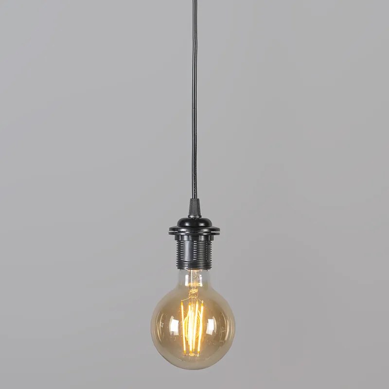 Lampă modernă suspendată neagră cu abajur alb 45 cm - Pendant