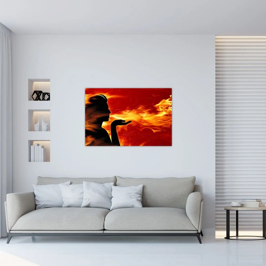 Tablou femeii în foc (90x60 cm)