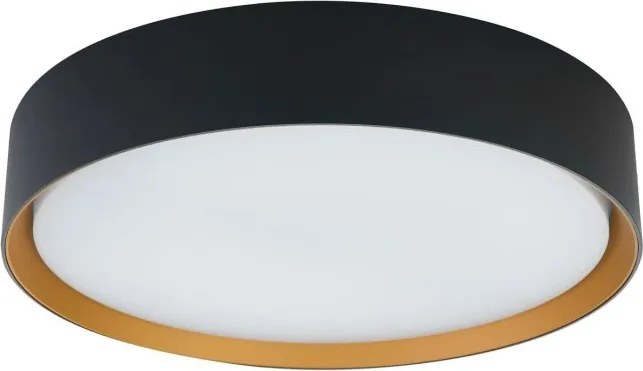 Plafoniera LED CCT cu protectie IP44 Binary Pro 24W, negru/ auriu