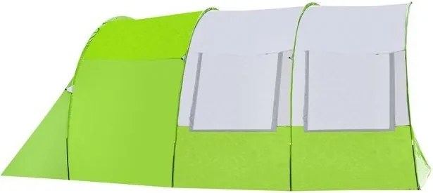 Cort verde iglu de camping pentru 6-8 persoane, cu un hol mare