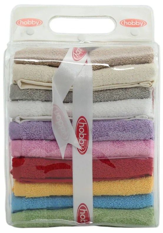 Set 10 Prosoape de Baie / Fata Rainbow, 30x50 cm, 100% Bumbac, 500 gsm, Multicolor