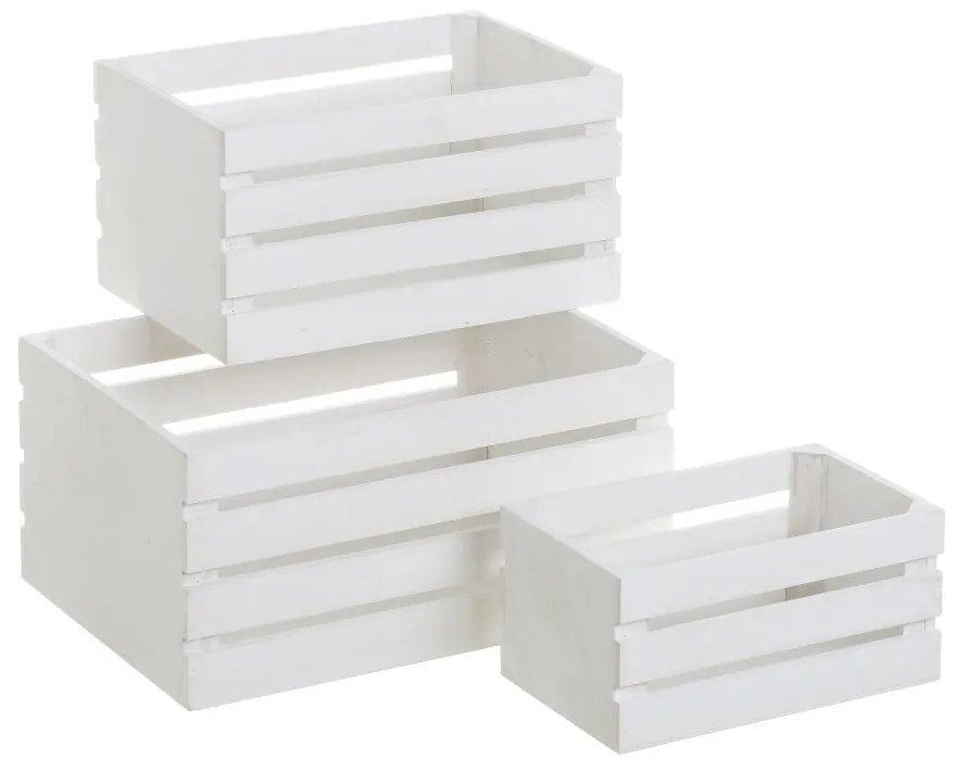 Cutii de depozitare albe 3 buc. 31x23x15 cm – Casa Selección