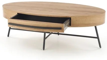 Masă de cafea CAROLINA 41x120 cm stejar auriu/negru