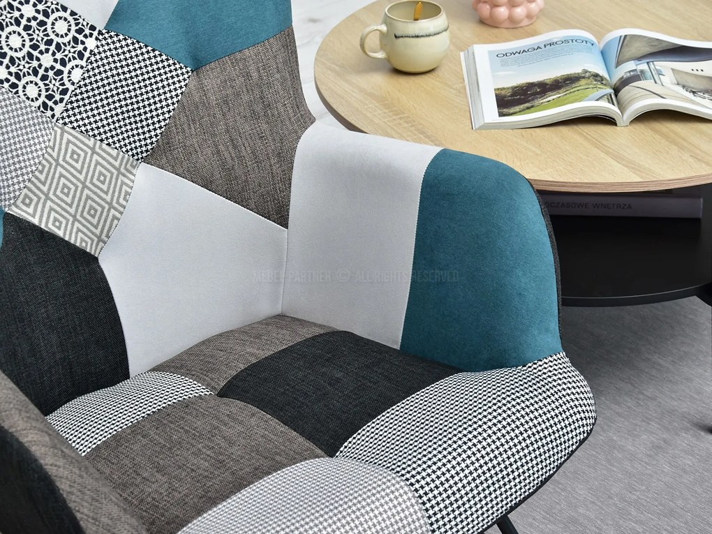 Fotoliu Sibyla (patchwork + fag negru). 1110396