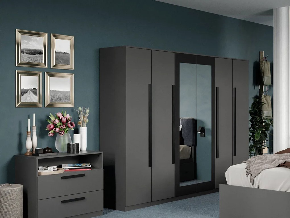 Set mobila dormitor complet Gri Antracit Stone C10