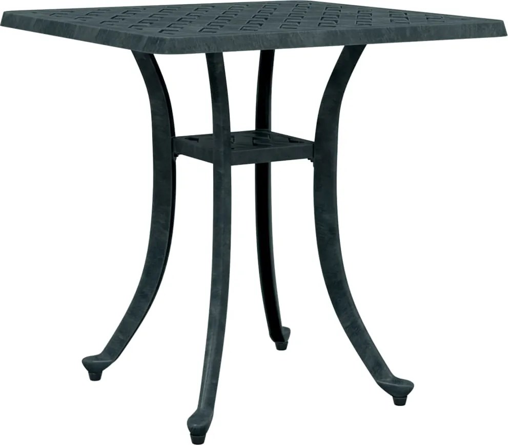 vidaXL Masă de grădină, verde, 53x53x53 cm, aluminiu turnat