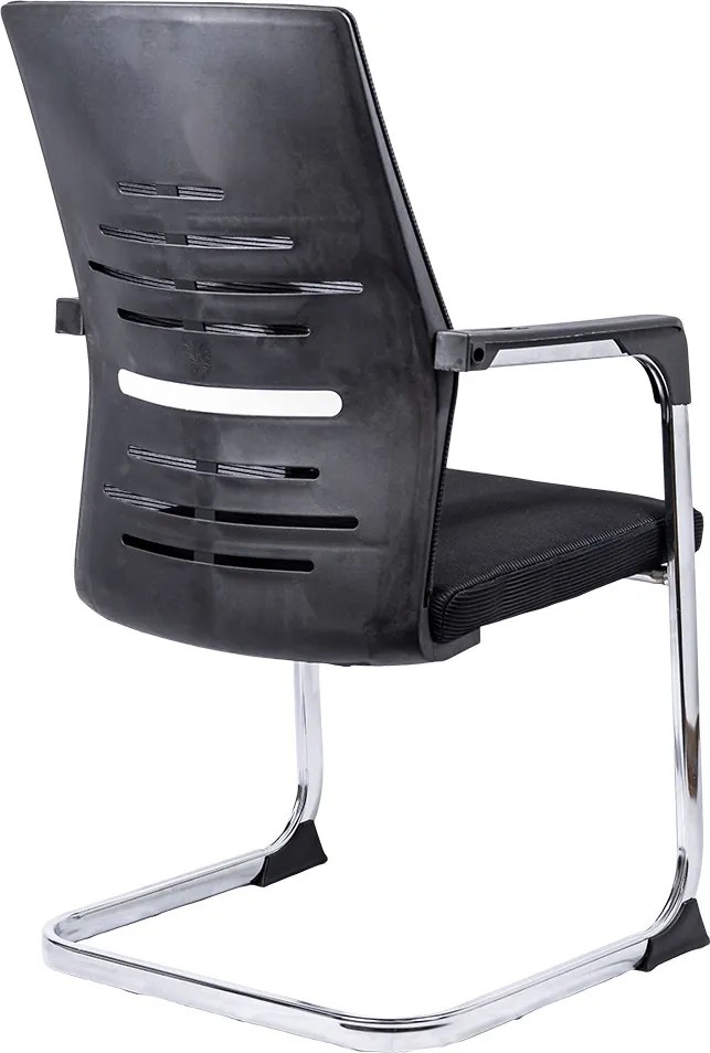 Scaun vizitator din mesh cu cadru cromat OFF 807 negru