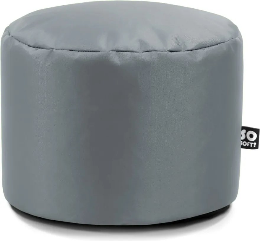 Fotoliu puf pentru copii gri cu tapițerie din imitație de piele Dot M – So Soft?