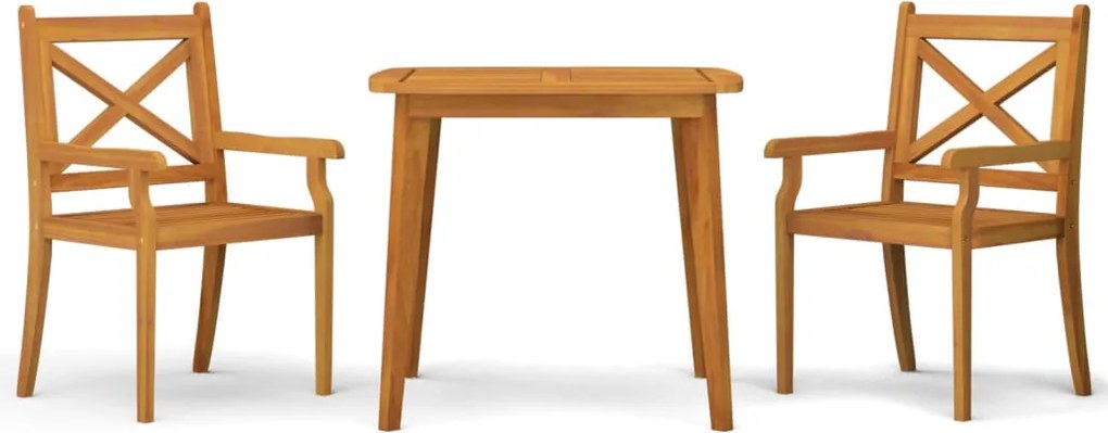 vidaXL Set mobilier de grădină, 3 piese, lemn masiv de acacia