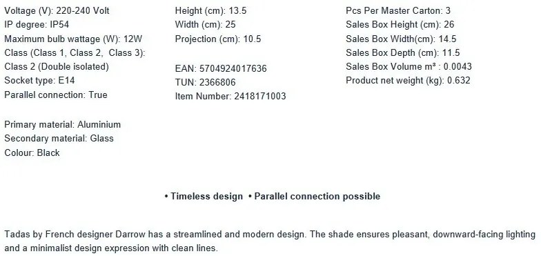 Aplica de exterior stil nordic IP54 Tadas