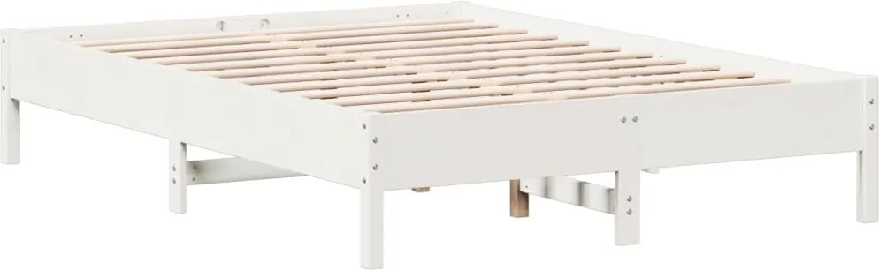vidaXL Cadru de pat fără saltea, alb, 120x200 cm, lemn masiv pin