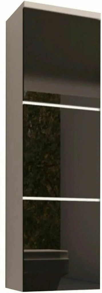 Dulap MASON BL 11, negru lucios/alb, DTD laminat, cu 3 usi si iluminar