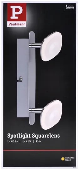 Paulmann 66651 - LED Lampă spot SQUARELENSE 2xLED/3,2W/230V