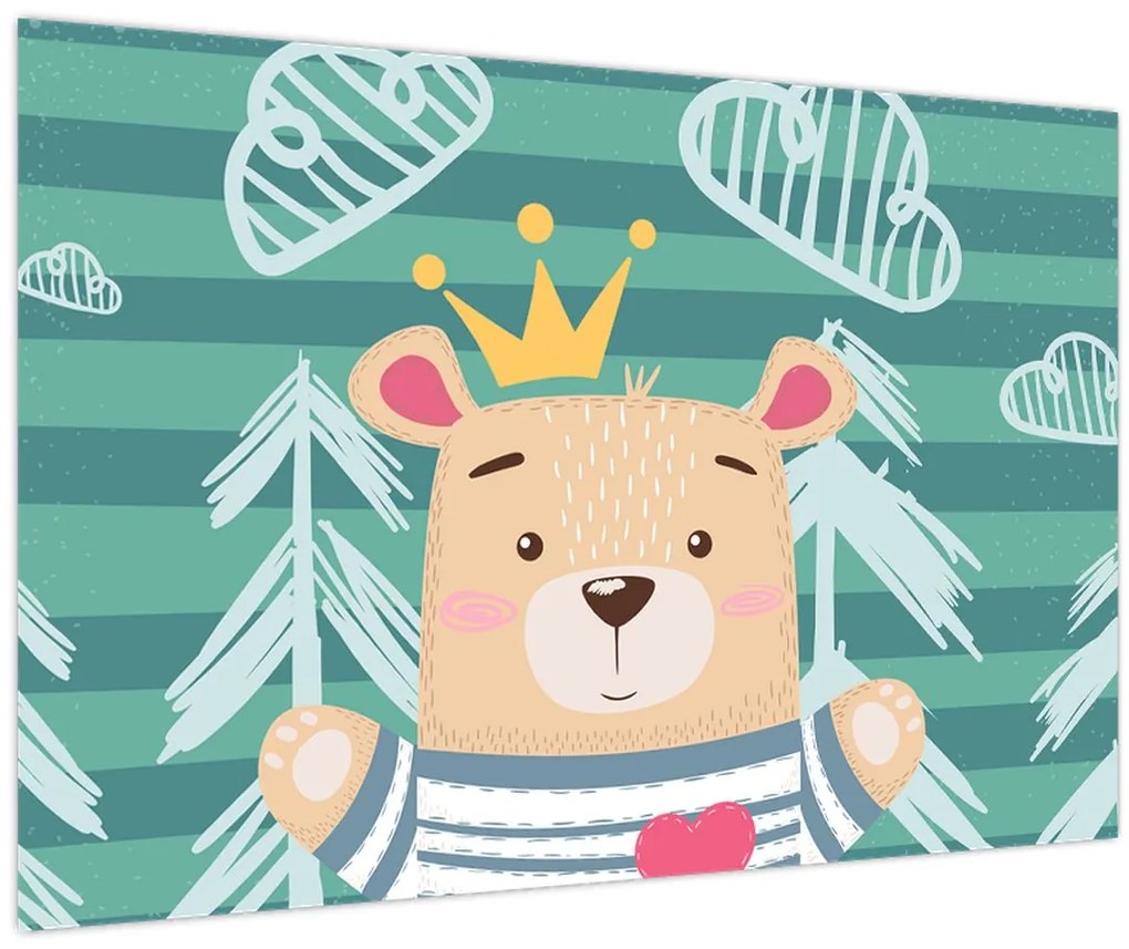 Tablou - Ursulețul în pădure (90x60 cm)