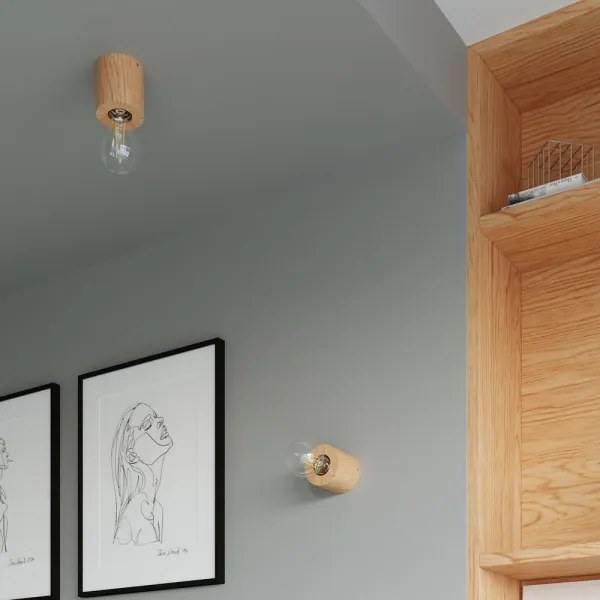 Plafonieră SALGADO 1×E27/60W/230V lemn