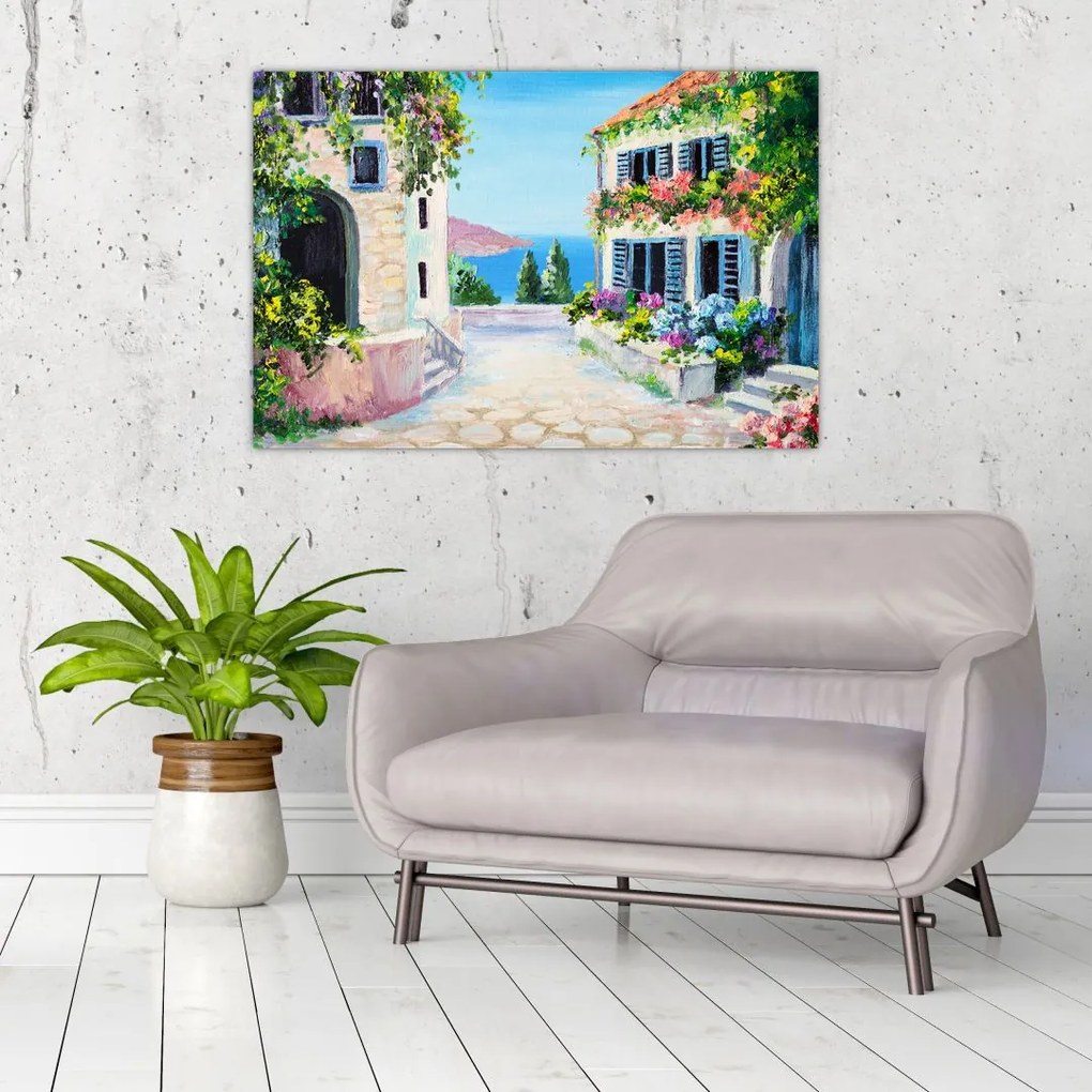 Tablou - Alee grecească, pictură în ulei (90x60 cm)